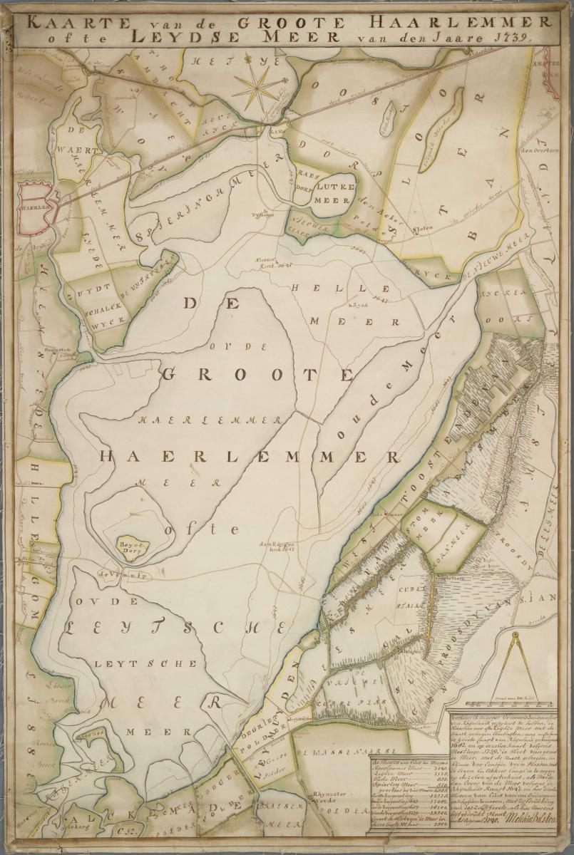 4. Bolstra Kaarte van de Groote Haarlemmermeer ofte Leytse Meer 1739